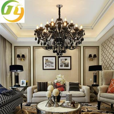 China Moderne Luxusmehrfachverbindungsstelle überlagert Decken-hängende Lichter Crystal Chandelier Hanging Lamp zu verkaufen