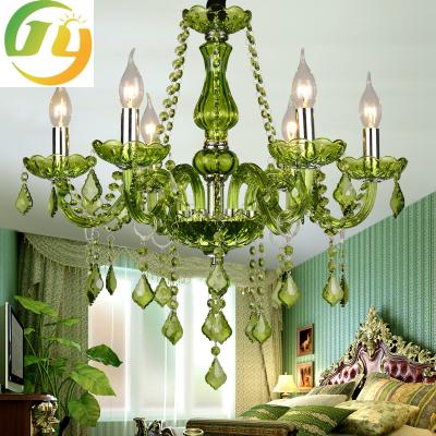 China Luzes modernas do pendente do quarto luxuoso de Crystal Candle Chandelier For Decoration dos braços de vidro à venda