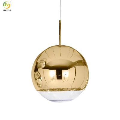 China Gold 265V Round Glass Pendant Light Villa Clothing Store Single Head Small for sale