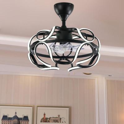 China Aluminium Iron ABS Ceiling Fan Light With Remote 6 Speeds for sale