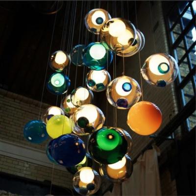 China Modern Colorful Glass Ball For Dining Room Restaurant Decoration Light Fixture Luxury Large for sale