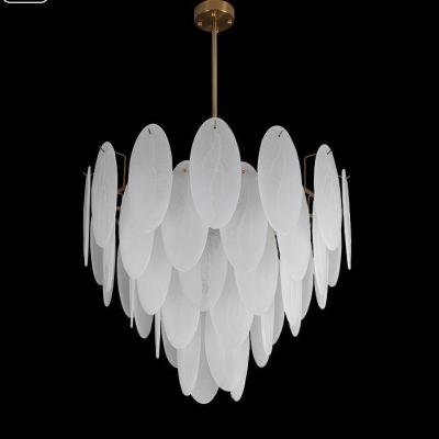 China Nordic Modern Feather Glass LED Chandelier For Bedroom D800 X H740MM for sale