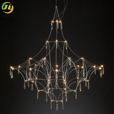 China Italian Simple Art Chandelier Firefly Star Light Winery Villa Living Room Crystal Light for sale