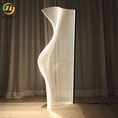 China Postmodern Simple Special-Shaped Newspaper Floor Lamp Acrylic Floor Lamp For Bedroom Bedside Hotel Study for sale