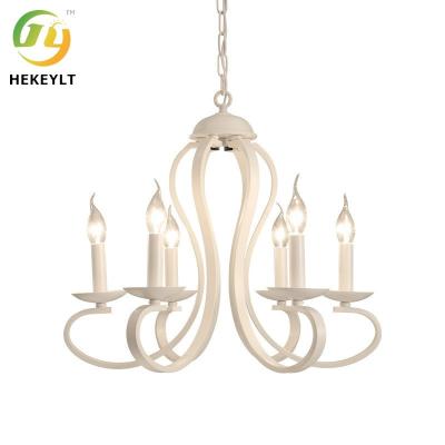 China European Simple Iron Art Candle Chandelier Living Room Dining Room Bedroom Clothing Store Lamp for sale