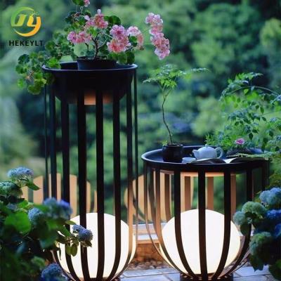 China Outdoor Lawn Garden Potted Landscape Light Villa Terrace Solar Garden Light Balcony Flower for sale