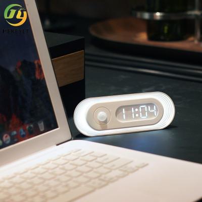 China Time Display Smart Nightlight Bedroom Charging Home Wardrobe Aisle Feeding Sleep Light for sale