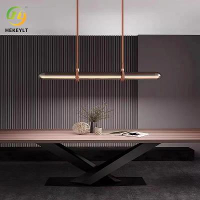 China Luxury Living Room Strip Lamp Modern Minimalist Art Hotel Bar Belt Glass Chandelier for sale