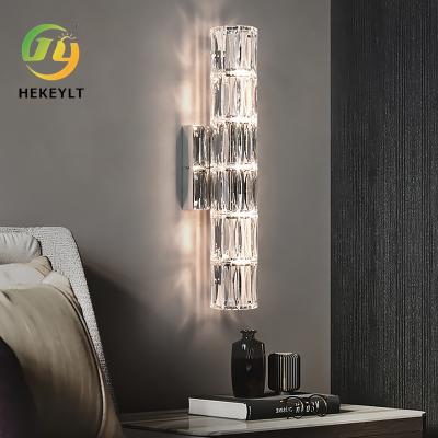 中国 Light Luxury Nordic Crystal Wall Lamp Living Room Background Wall Villa Aisle Bedroom Bedside Lamp 販売のため