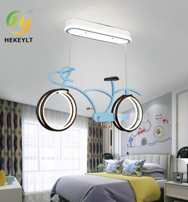 중국 Children'S Room Bicycle Chandelier Eyeshield Simple Bedroom LED Personality Cartoon Bicycle Light 판매용