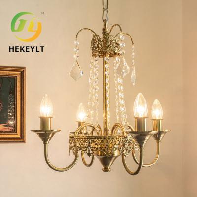 Chine French Court Crystal Chandelier Light Luxury Bedroom Villa Dining Room Vintage Candle Pendant Lights à vendre