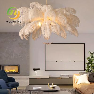 중국 Nordic Creative Luxury Ostrich Feather Bird Pendant Light Modern Simple Bedroom Chandelier 판매용