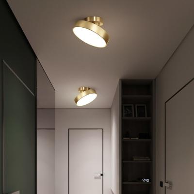 China JYLIGHTING Copper Nordic Bedroom Ceiling Light Modern Simple Led Porch Corridor Light for sale