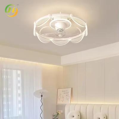 China SENKAI French Cream Style Bedroom Lamp Creative Ceiling Fan Lamp Warm And Romantic Master Bedroom Study Fan Lamp for sale