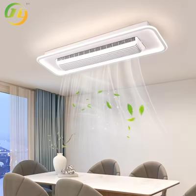 China SENKAI Moderno simple ventilador de techo sin cuchillas LED luz sala de estar Blanco ventiladores de techo LED con luces LED remoto decorativo en venta