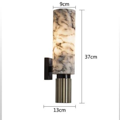 China Light Luxury Natural Marble Wall Lamp Bedroom Living Room Led Light for sale