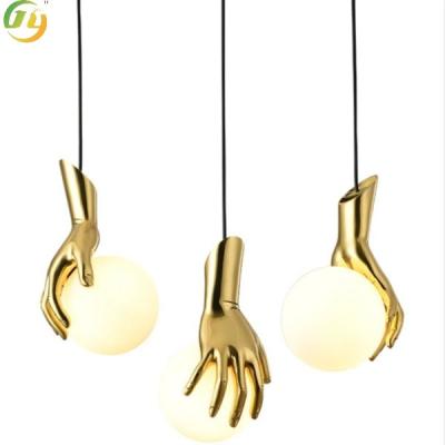 China Nordic Personality B&B Restaurant Bedroom Creative PersonalityD15cmH24cm Gold Arm Chandelier for sale