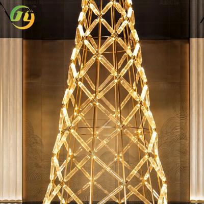 China Postmodern Hotel Lobby Chandelier Club Restaurant Creative Carved Glass Tower Decoration Floor Lamp for sale