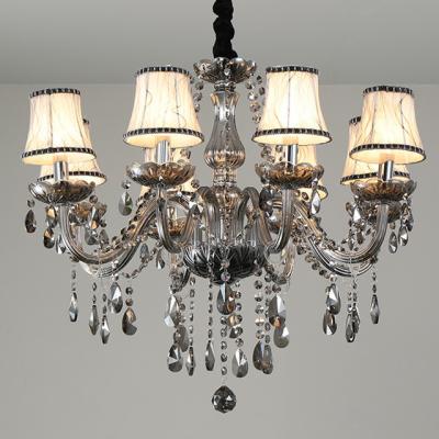 China E14 suporte da lâmpada contemporâneo 240V Crystal Candle Chandelier luxuoso de prata à venda