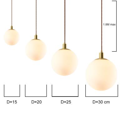 China Home CRI Ra70 Diameter 15 / 20 / 25cm Glass Ball Hanging Lights for sale