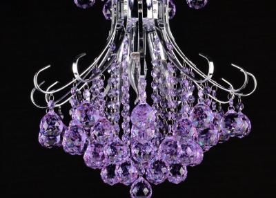 China Energiesparende purpurrote Farbe 400*420mm Crystal Candle Chandelier 110V 9.5KG zu verkaufen