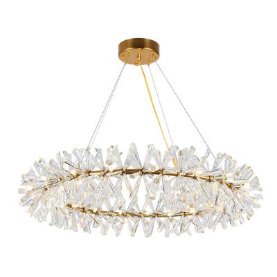 China Home Restaurant Decor Manggic Gold Color Modern Luxury Crystal pendant li Fixture Raindrop modern style light cad layout for sale