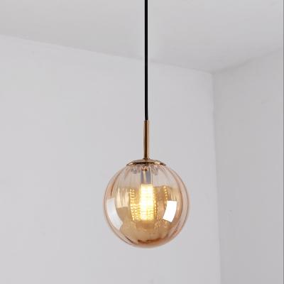 China Colorful Modern Glass Globe Pendant Light For Dinning Room for sale