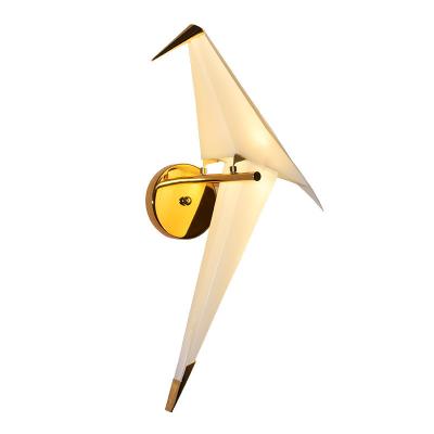 China Energy Saving PaperCrane Bird Modern Wall Lamp For Living Room for sale