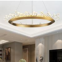 China Led Painting Black/Gold Postmodern Luxury Crystal Pendant Light for sale