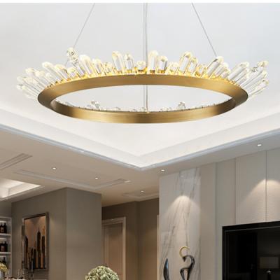 China Led Painting Black/Gold Postmodern Luxury Crystal Pendant Light en venta