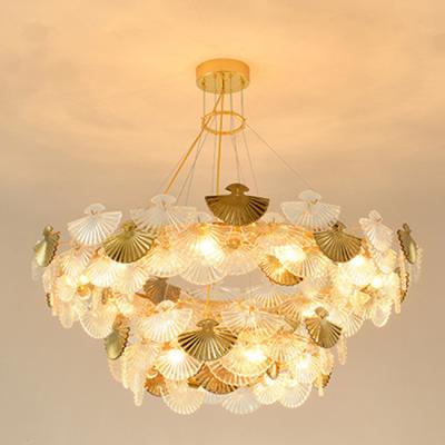 China Modern Luxury Pendant Ceiling Light 3500K Glass Hanging Crystal Ceiling Light for sale