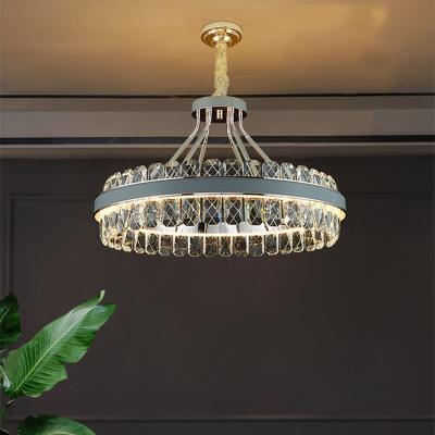 China Luxury Bright Gold Iron Hanging Crystal Chandelier AC85V ra80 for sale