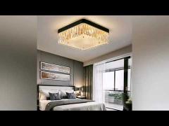 Gold K9 Round Hanging Ceiling Light Modern Crystal LED