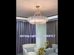 Hanging Glass Copper Crystal Pendant Light Ra80 110lm