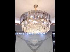 Glass Modern Crystal Pendant Light AC85V For Dining Room