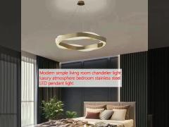 Modern simple living room chandelier light luxury atmosphere bedroom stainless steel LED pendant light