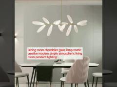 Dining room chandelier glass lamp nordic creative modern simple atmospheric living room pendant lighting