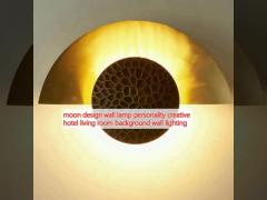 moon design wall lamp personality creative hotel living room background wall lighting