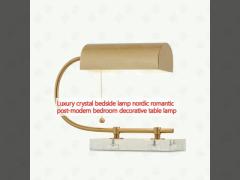 Luxury crystal bedside lamp nordic romantic post-modern bedroom decorative table lamp