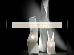 Simple personality creative special-shaped floor lamp hotel living room model room white imitation silk floor lamp 