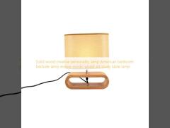 Solid wood creative personality lamp American bedroom bedside lamp indoor nordic wood art study table  lamp