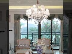 JYLIGHTING Luxury Modern Glass Crystal Chandelier Hanging Pendant Lamp for Home Hotel Ceiling Lighti