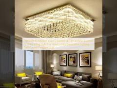 JYLIGHTING Modern Luxury Golden LED Chandelier Custom Crystal Ceiling Light For  Hotel Lobby Decorative Lighting Gold Crystal Pendant Light