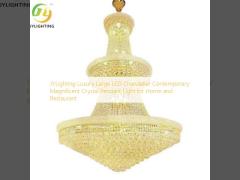 JYLighting Luxury Large LED Chandelier Contemporary Magnificent Crystal Pendant Light for Home and Restaurant