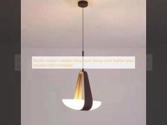 Nordic modern creative living room dining room leather glass pendant light chandelier