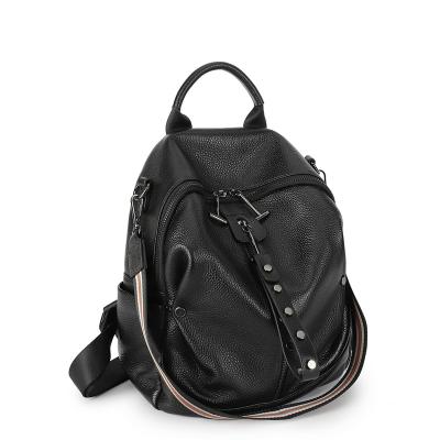 China Fashion Waterproof Women's Leather First Layer Large Capacity Whip Soft Leather Backpack for sale