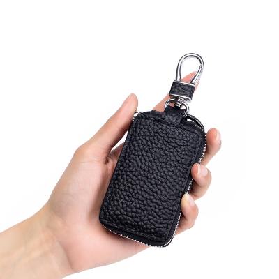 China New Car Head Case GENUINE LEATHER Pattern Men's Leather Zipper Head Case for sale