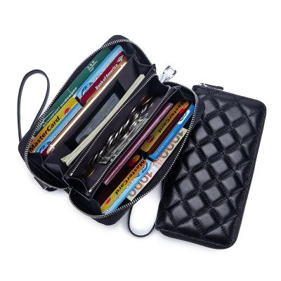 China ANTI SCAN RFID Fashion Design Long Travel Wallet Large Capacity Zipper Wallet Portable Wallet for sale