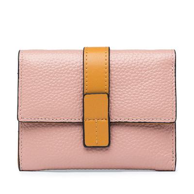 China Other 2022 new wallet short ladies wallet leather large capacity contrast color wallet for sale