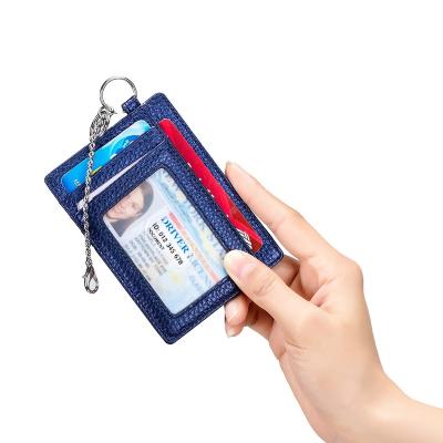 China Mini Credit Card Holder Card Holder Chain RFID Brush Foreign Trade Wallet Leather Key Anti-theft Ultra-thin Card Holder for sale